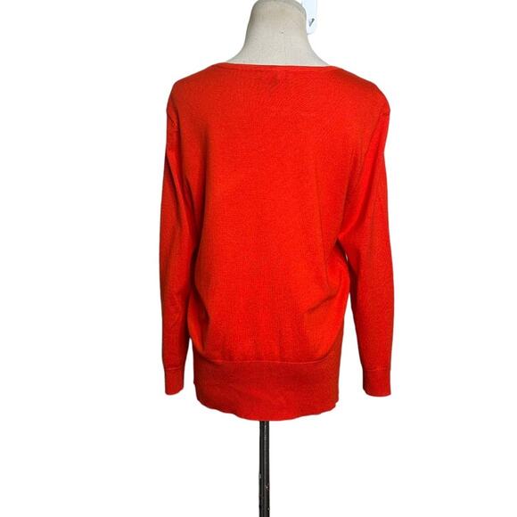 Premise red buttoned crew neck 3/4 sleeves cardigan size L - Picture 2 of 7
